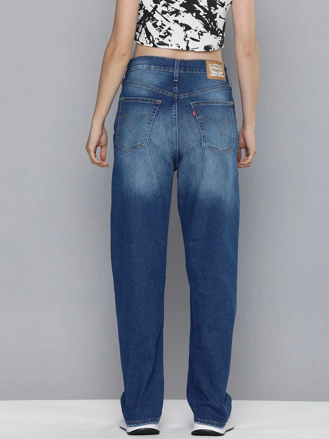 Earthy Streetwear Fan Nature Lover Women's Blue Ribcage Straight Fit High Rise Jeans