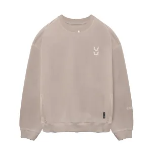 Workshop wear 0861. Tech Essential? Distressed Crewneck - Faded Chai