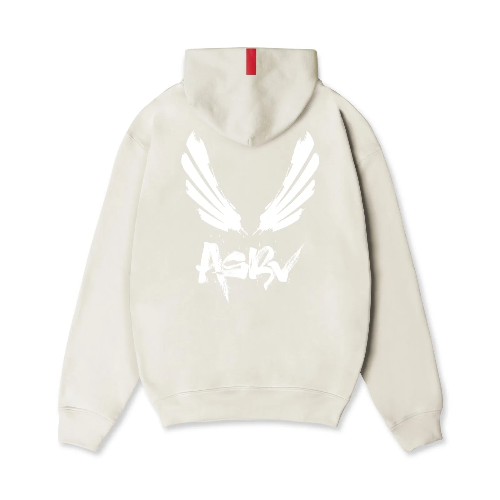 0874. Tech-Terry? Zip Pocket Hoodie - Stone/White "Brush Wings/ASRV" Running wear