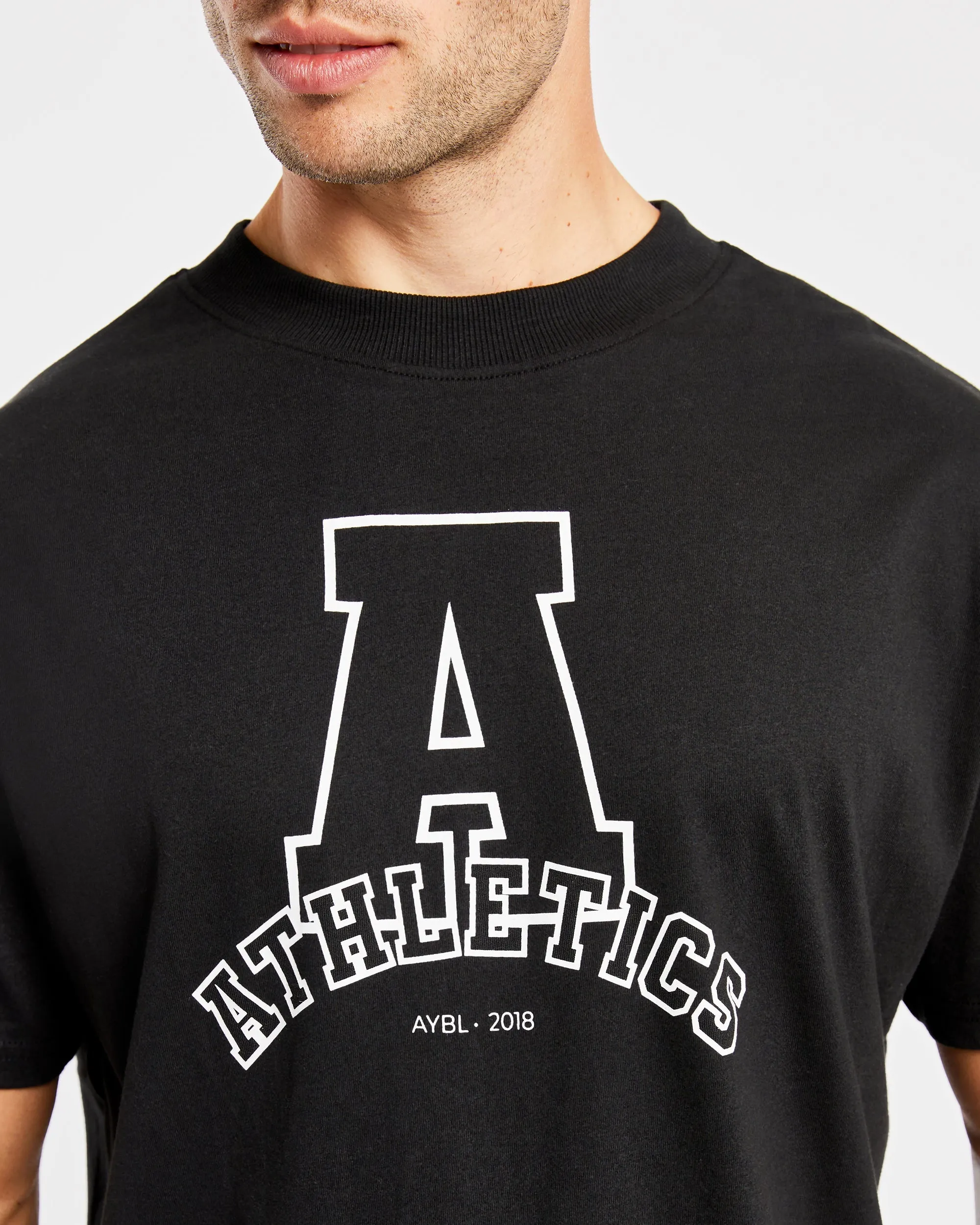 Athletics Varsity Oversized T Shirt - Black Outdoor Activity