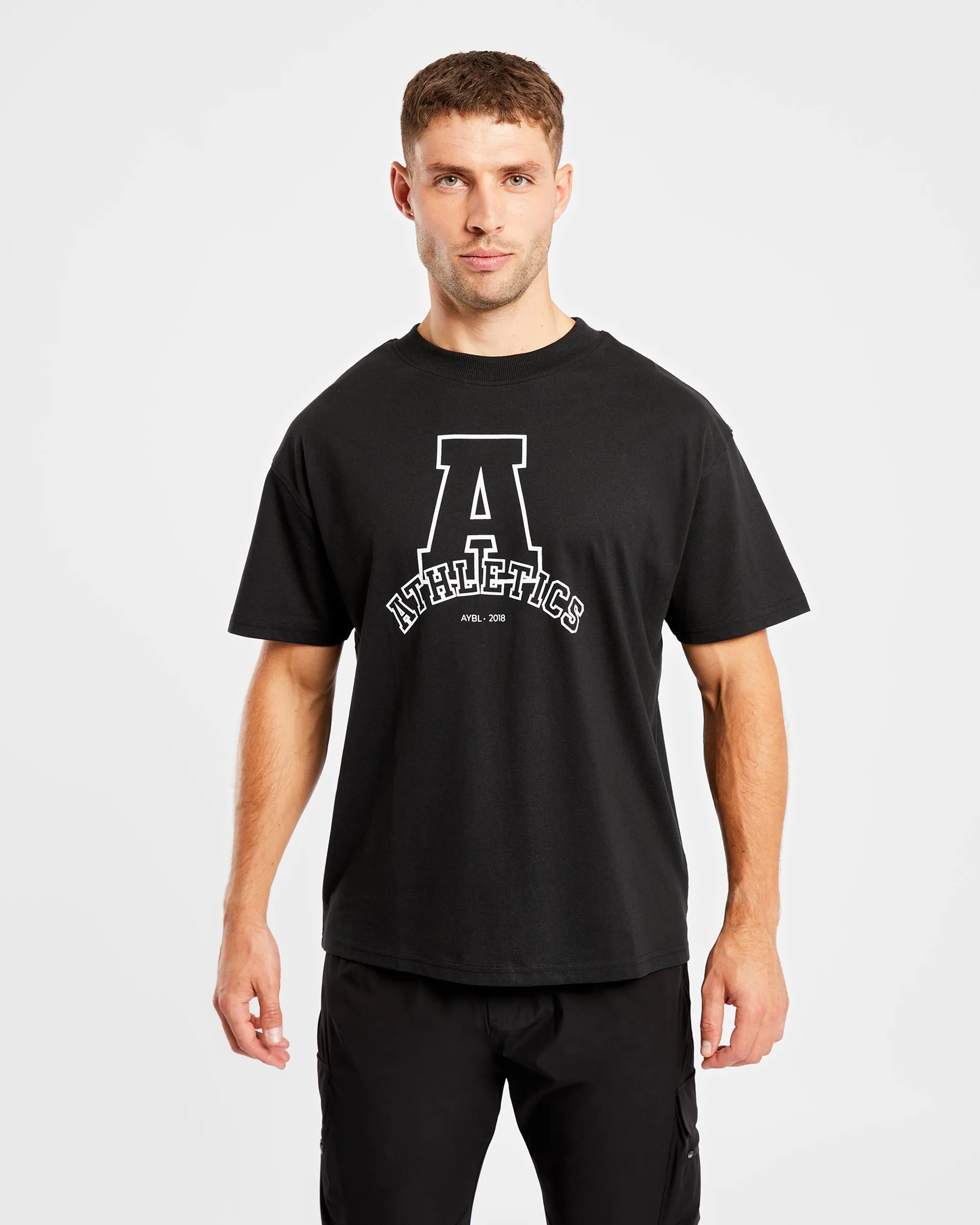 Athletics Varsity Oversized T Shirt - Black Street Ready