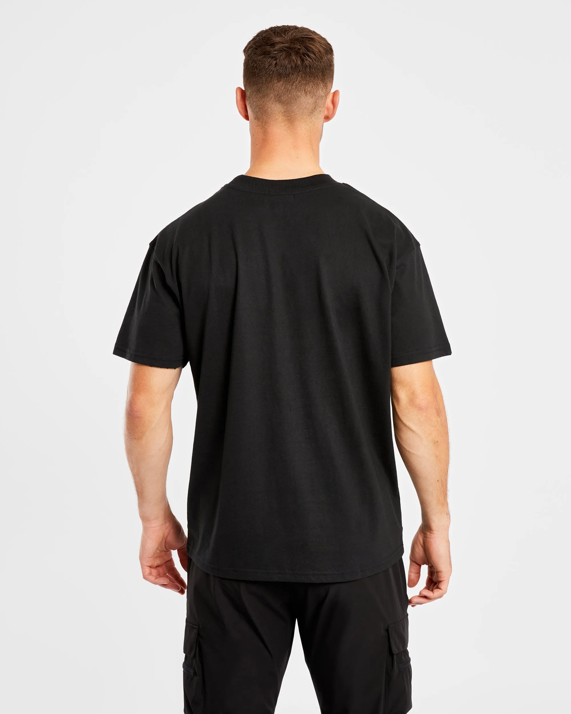 Athletics Varsity Oversized T Shirt - Black Day-to-Night Look