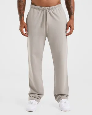 Cropped hem Craft Oversized Straight Leg Joggers - Fog