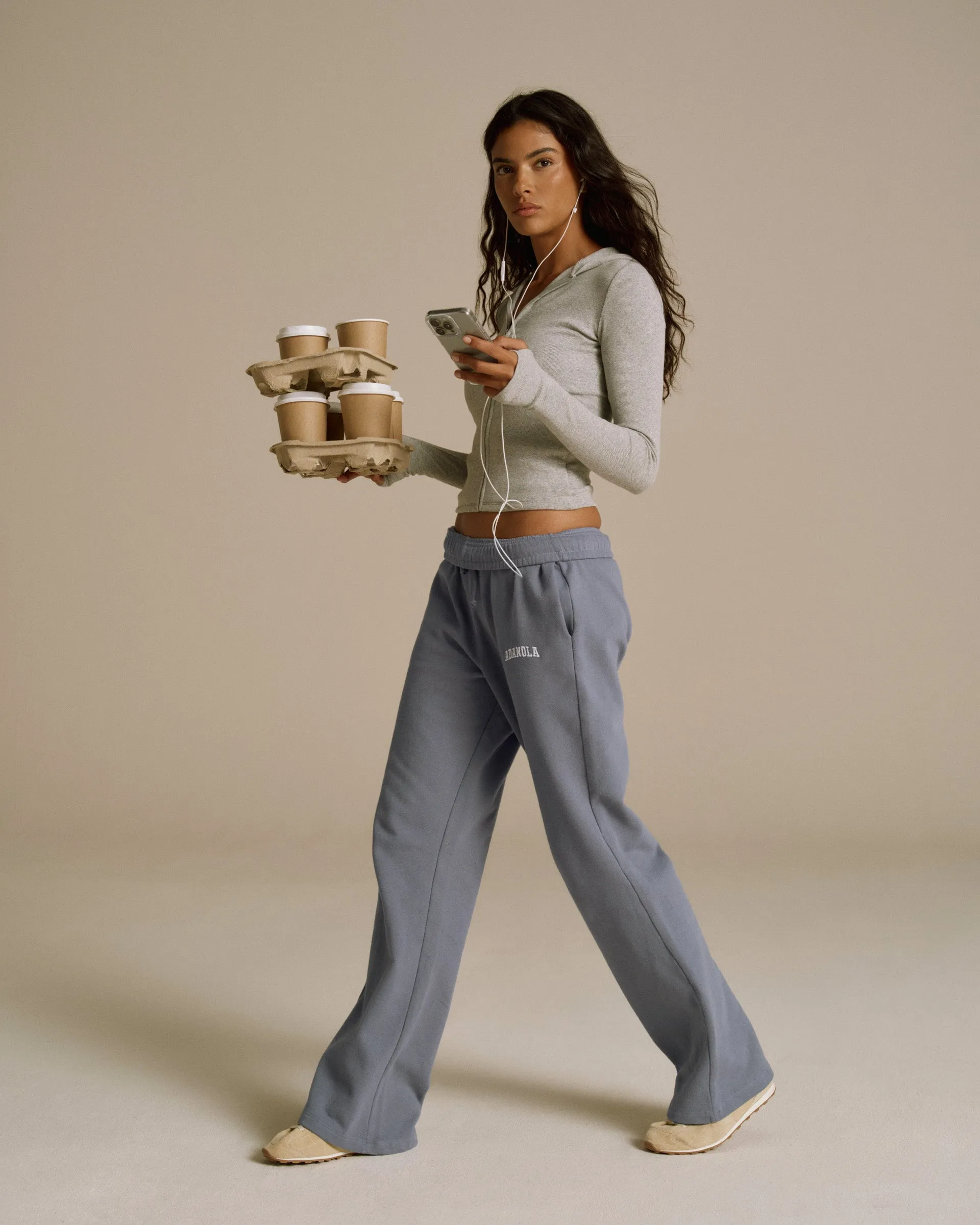 MultiPocketSystem Varsity Loose Fit Straight Leg Sweatpants - Slate Blue