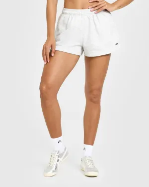 Foundations Oversized Shorts | Light Grey Marl Vintage Look Anti Slip Grip Technology Perfect Comfort