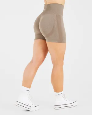 Static Resistant Fibers Empower Seamless Shorts - Taupe Marl Easy Breezy