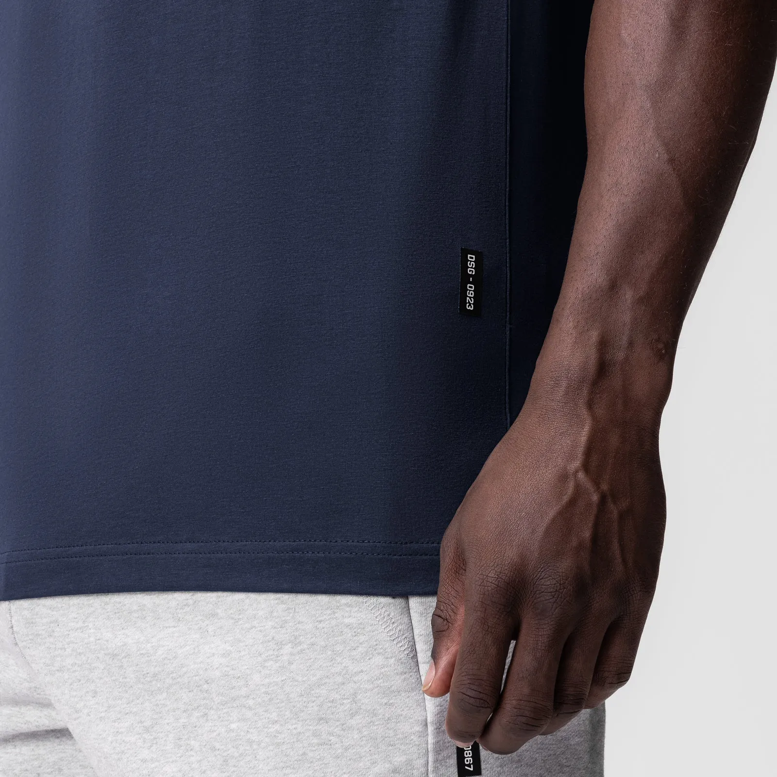 0923. Supima? Essential Tee - Navy Weekend Style Trend AntiStaticLining