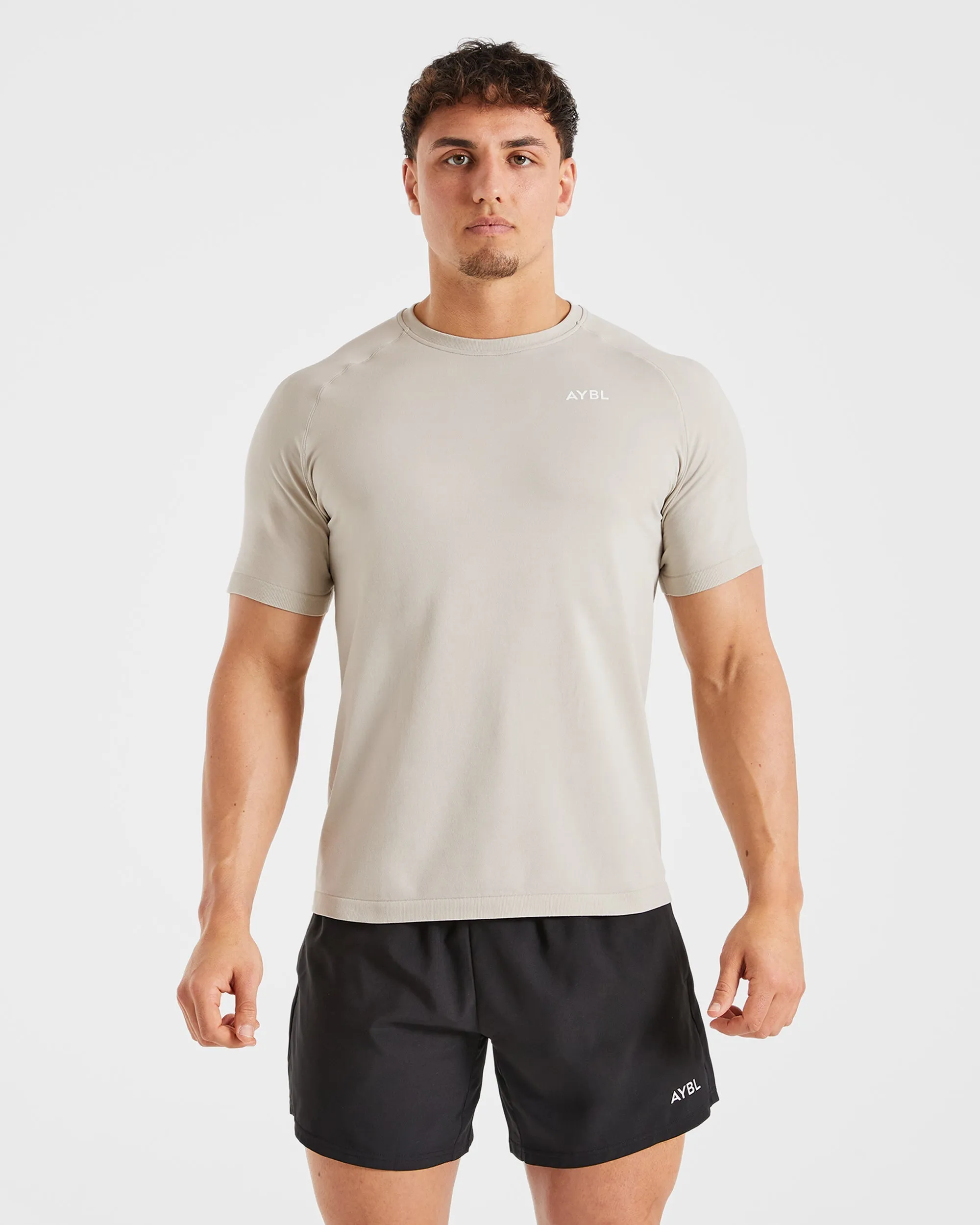 graduation Breathable Design Ascend Seamless T Shirt - Ice Grey