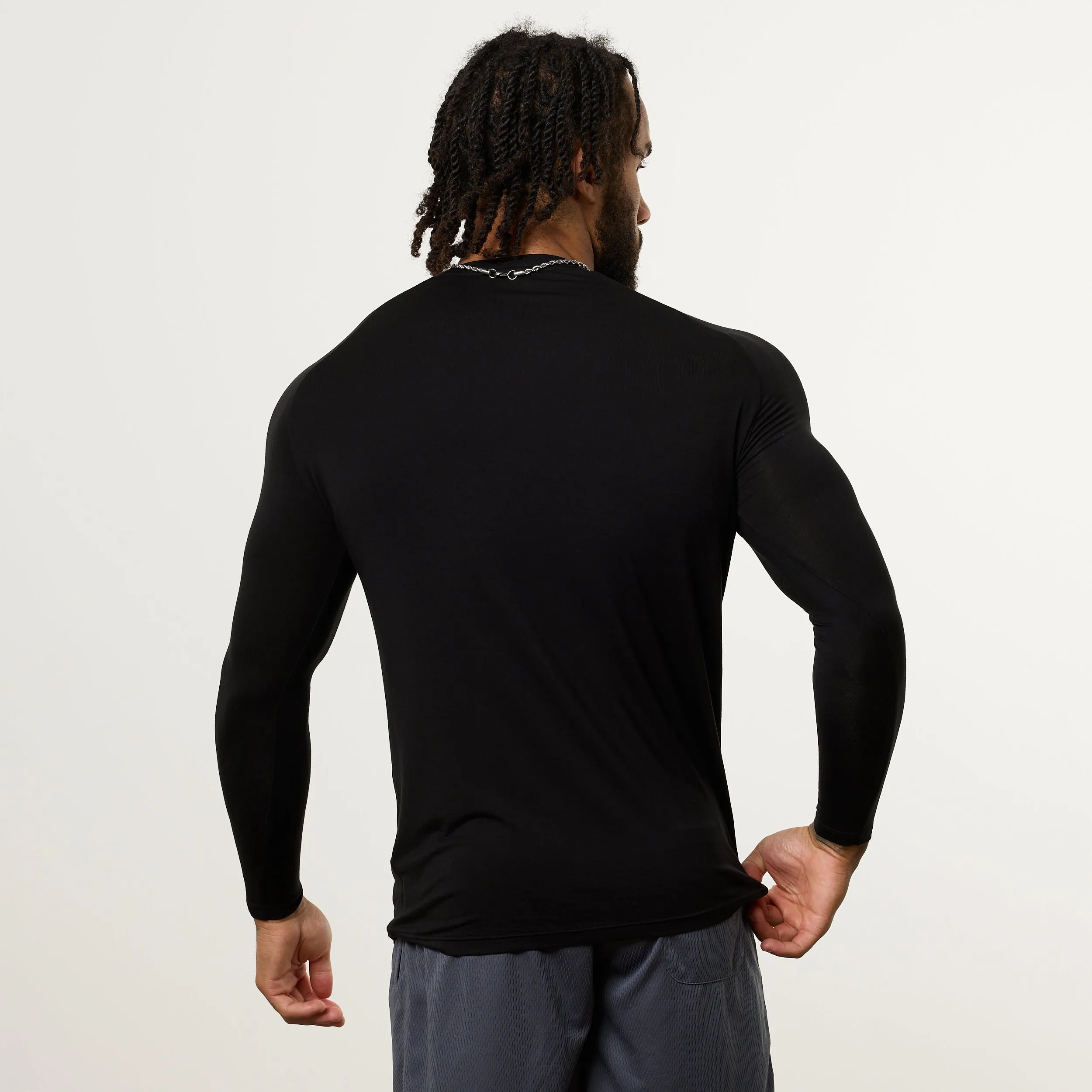Skin Friendly Blends Anti Static Finish Vanquish Ultra Soft Black Long Sleeve Slim Fit T Shirt