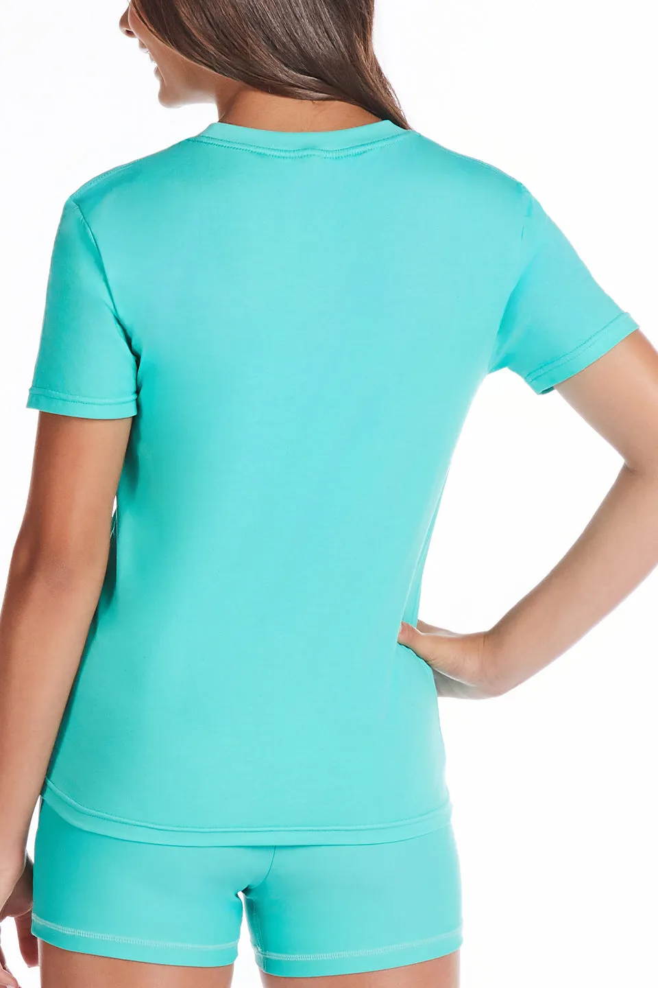Unisex Tee in Aqua Splash Student Cool Dynamic Glow