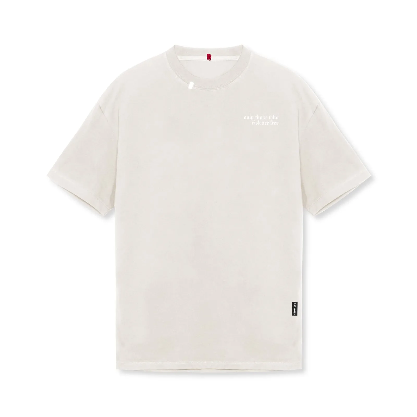 Collared formality 0797. Tech Essential? Relaxed Tee - Stone/White "Brush Wings/ASRV"