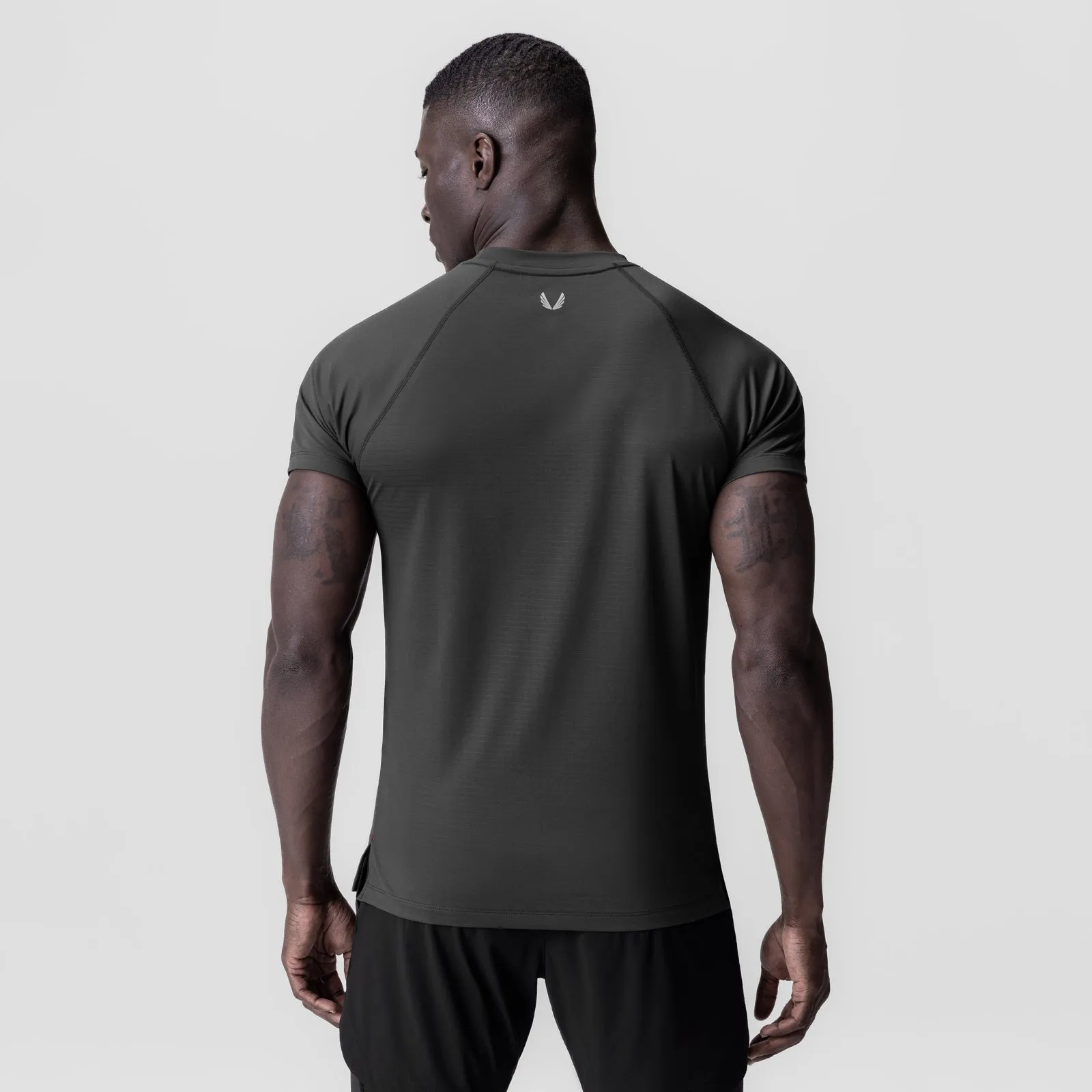 Collared color blocking 0839. 3D-Lite? 2.0 Lycra? Fitted Tee - Space Grey "OTWR"