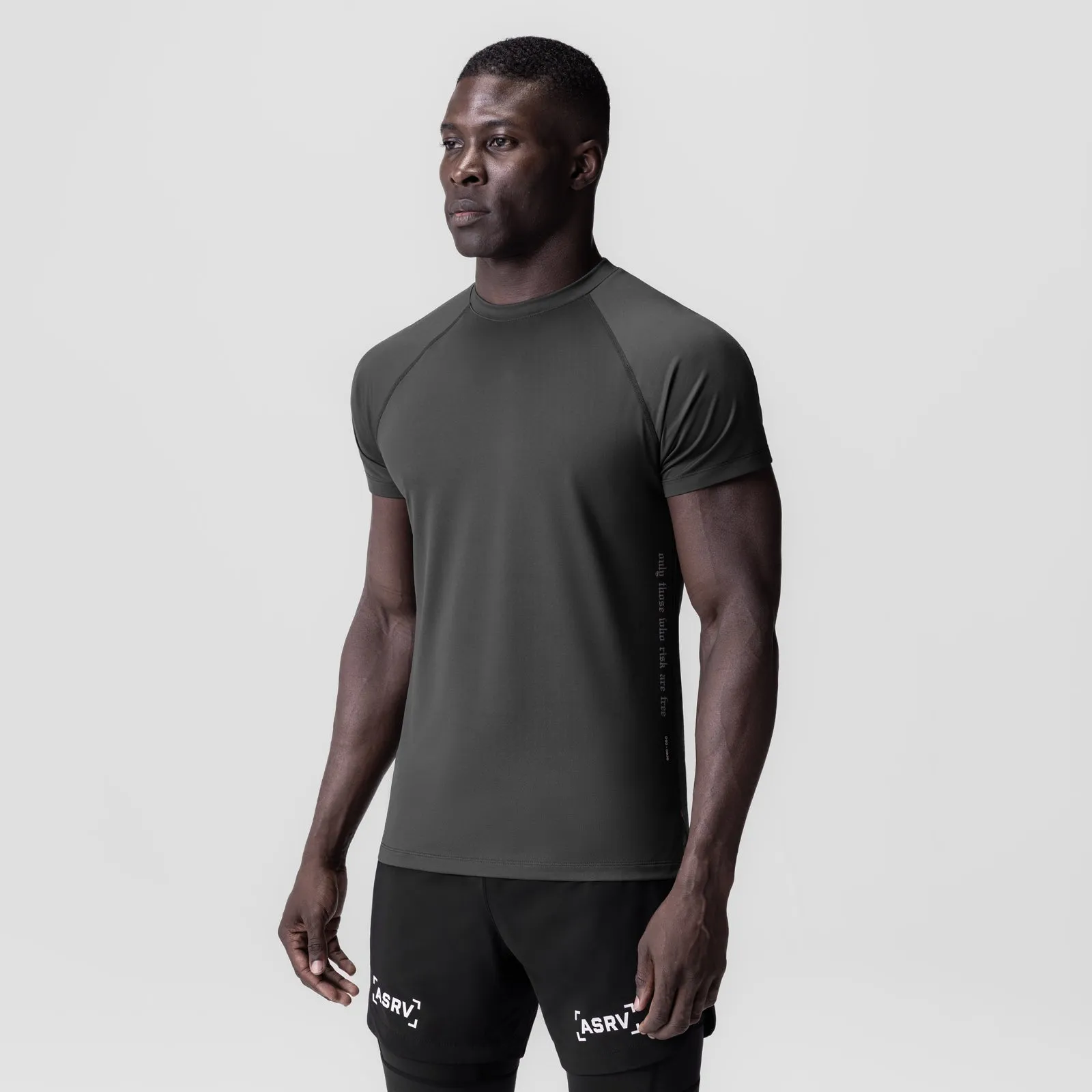0839. 3D-Lite? 2.0 Lycra? Fitted Tee - Space Grey "OTWR" Temperature Control Fabric