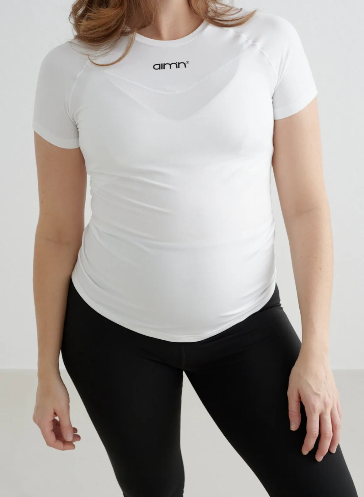 White Soft Basic Maternity Short Sleeve Travel Style weekday wear