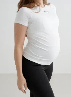 White Soft Basic Maternity Short Sleeve Casual Style