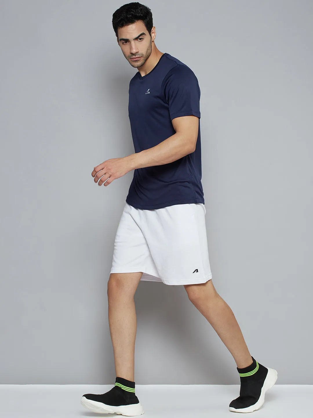 Holiday Ease Alcis Men Navy Blue Solid Slim Fit Wonder T-shirt