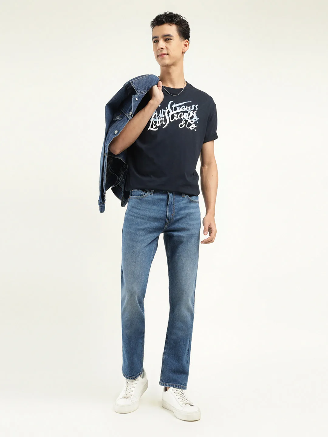 Simple Wear Men's 511 Indigo Slim Fit Mid Rise Jeans