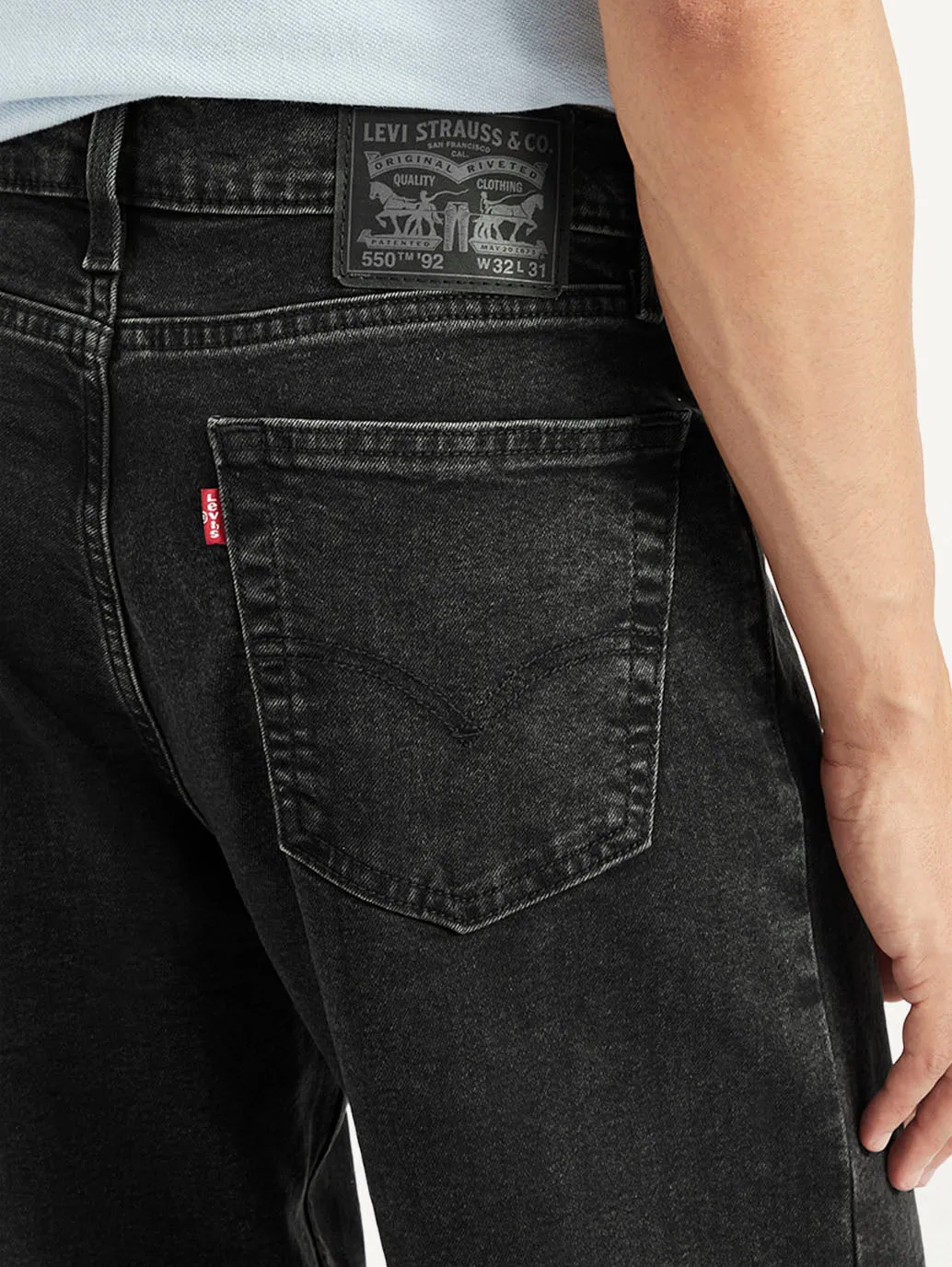 Men's 550'92 Dark Grey Loose Fit Mid Rise Jeans Chill Comfort
