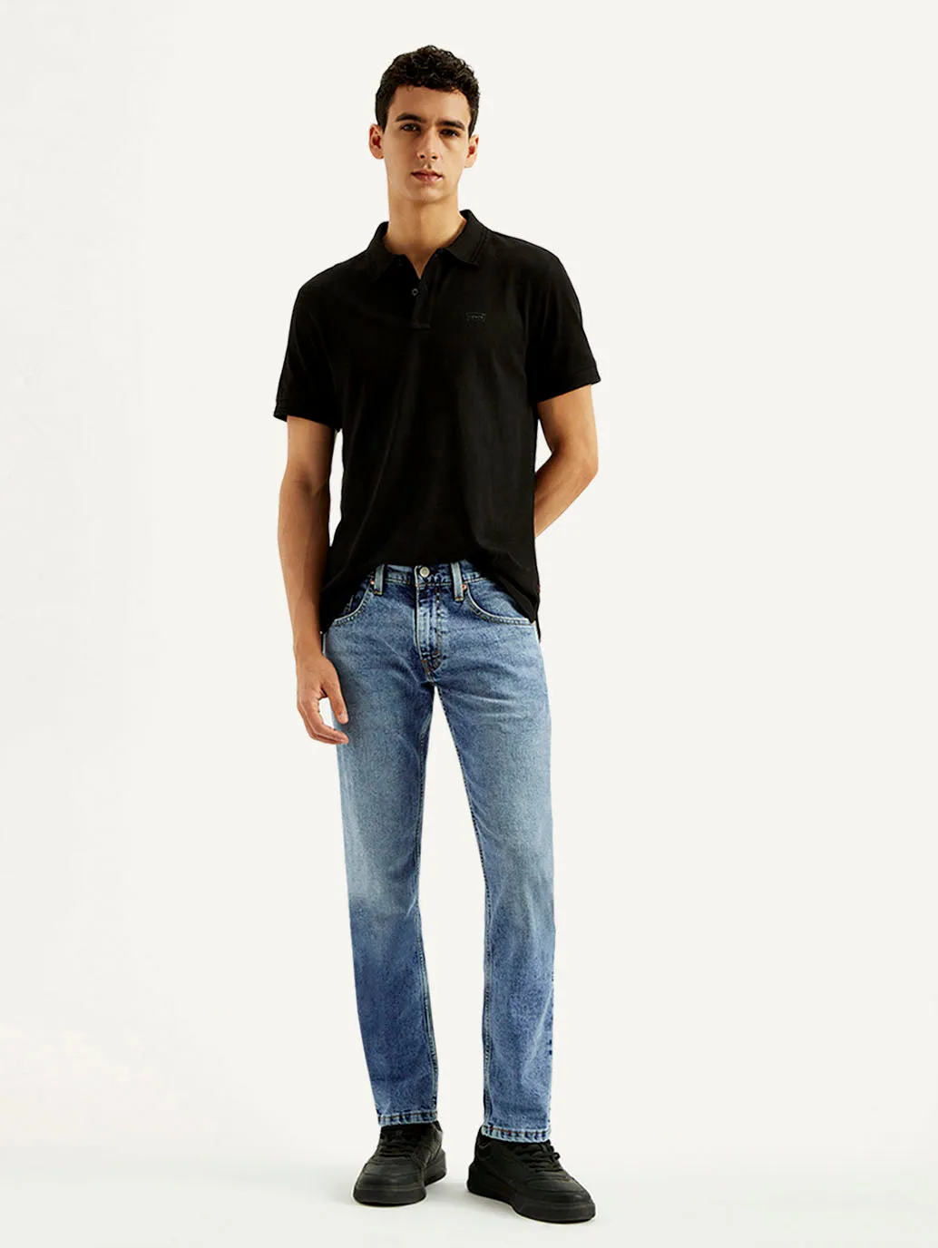 Men's 65504 Light Blue Skinny Fit Mid Rise Jeans Quick Outfit Shrink Resistant Denim