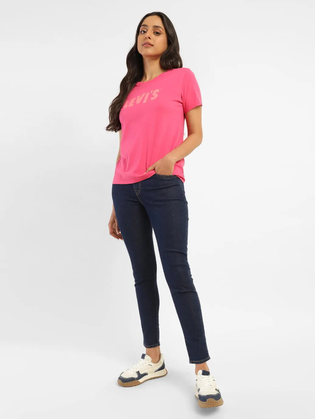 Women's 710 Navy Blue Skinny Fit Mid Rise Jeans Ready For All