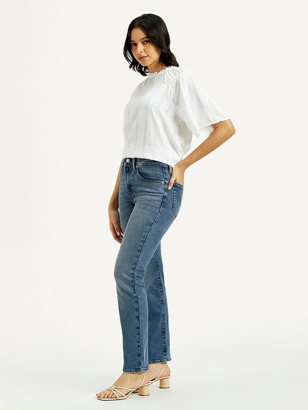Everyday Favorite Women's 724 Med Indigo Straight Fit High Rise Jeans