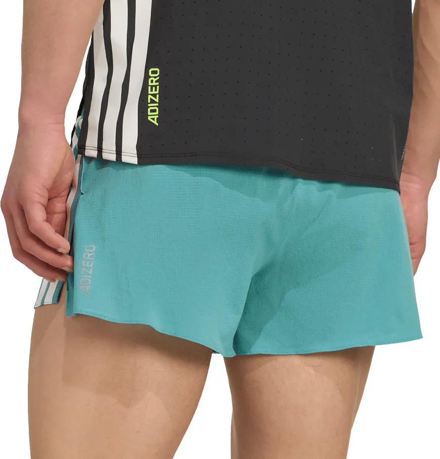 adidas Adizero Gel Pocket 3 Inch Mens Running Shorts - Green Versatile Layering Printed design