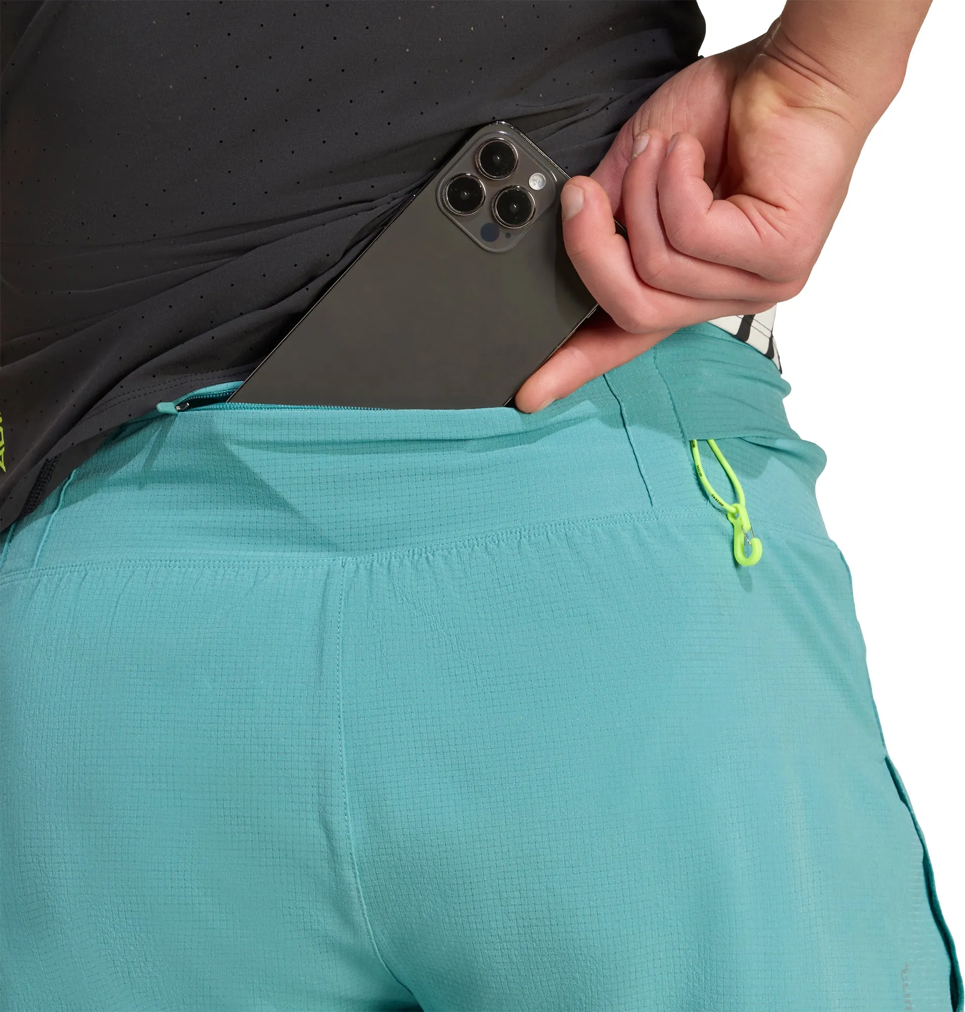rayon fabric Weekend Casual adidas Adizero Gel Pocket 3 Inch Mens Running Shorts - Green