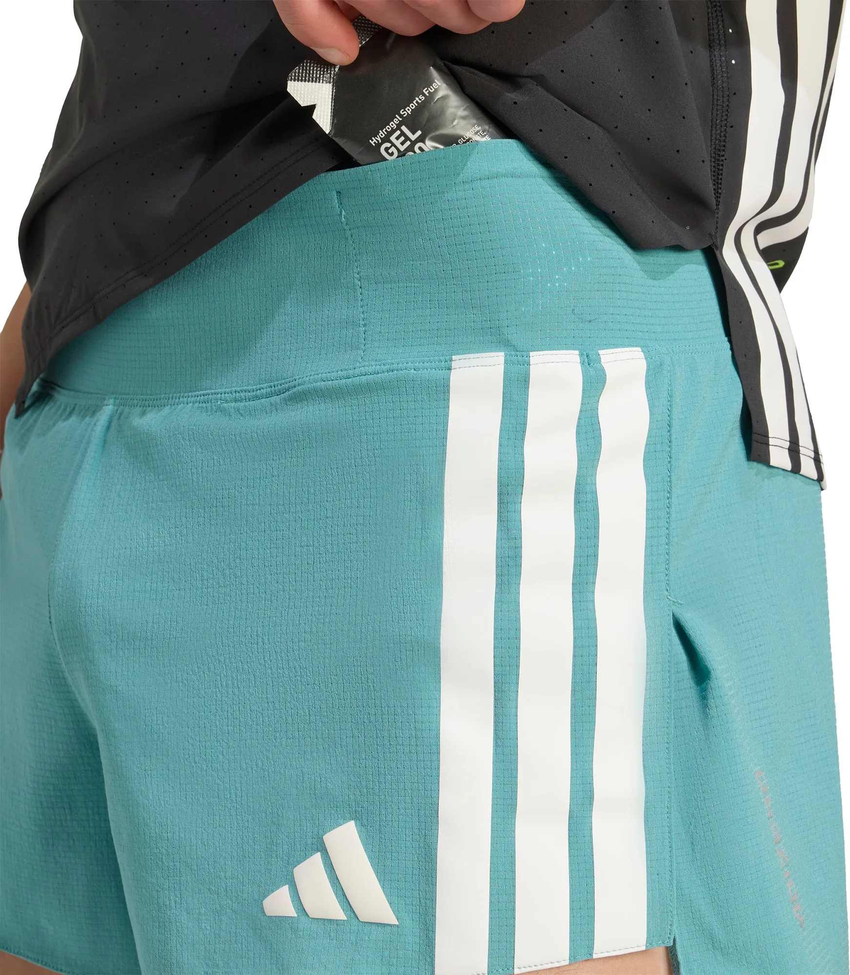 Baby shower gift CompactPackable adidas Adizero Gel Pocket 3 Inch Mens Running Shorts - Green