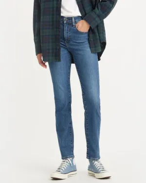 Levi's? Womens 724 High Rise Straight Leg Jeans - Blue Wave Mid Flat Lock Stitching