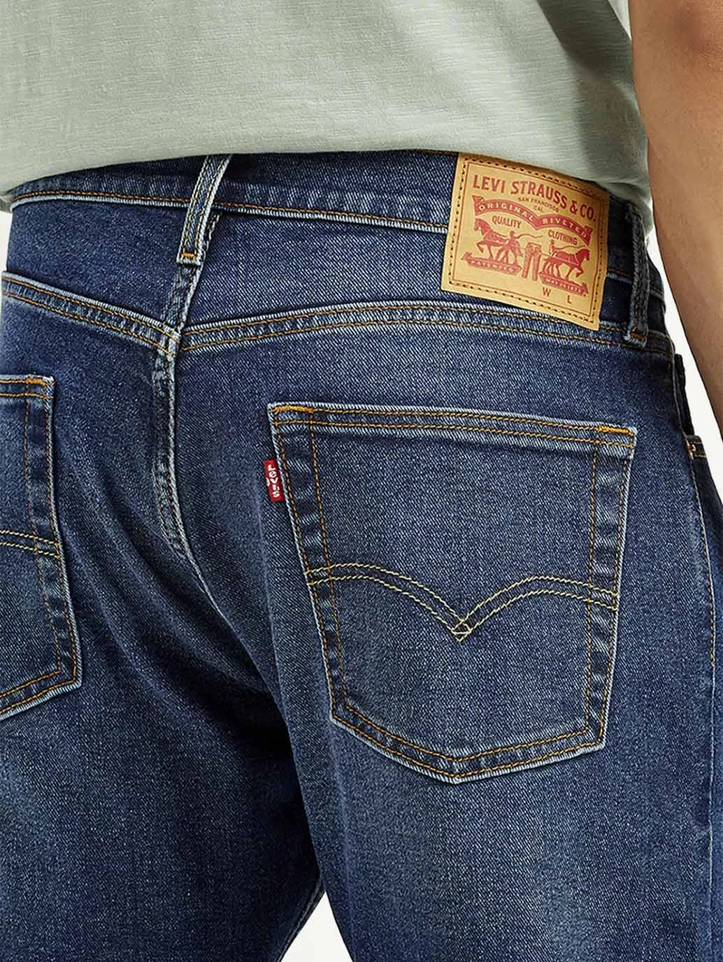 Men's 513 Light Indigo Slim Straight Fit Mid Rise Jeans Winter Warmth Minimalist Style Picnic Style Fashionable Touch