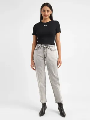 Women's 80s Mom Grey Loose Fit High Rise Jeans Beach Day Breathable
