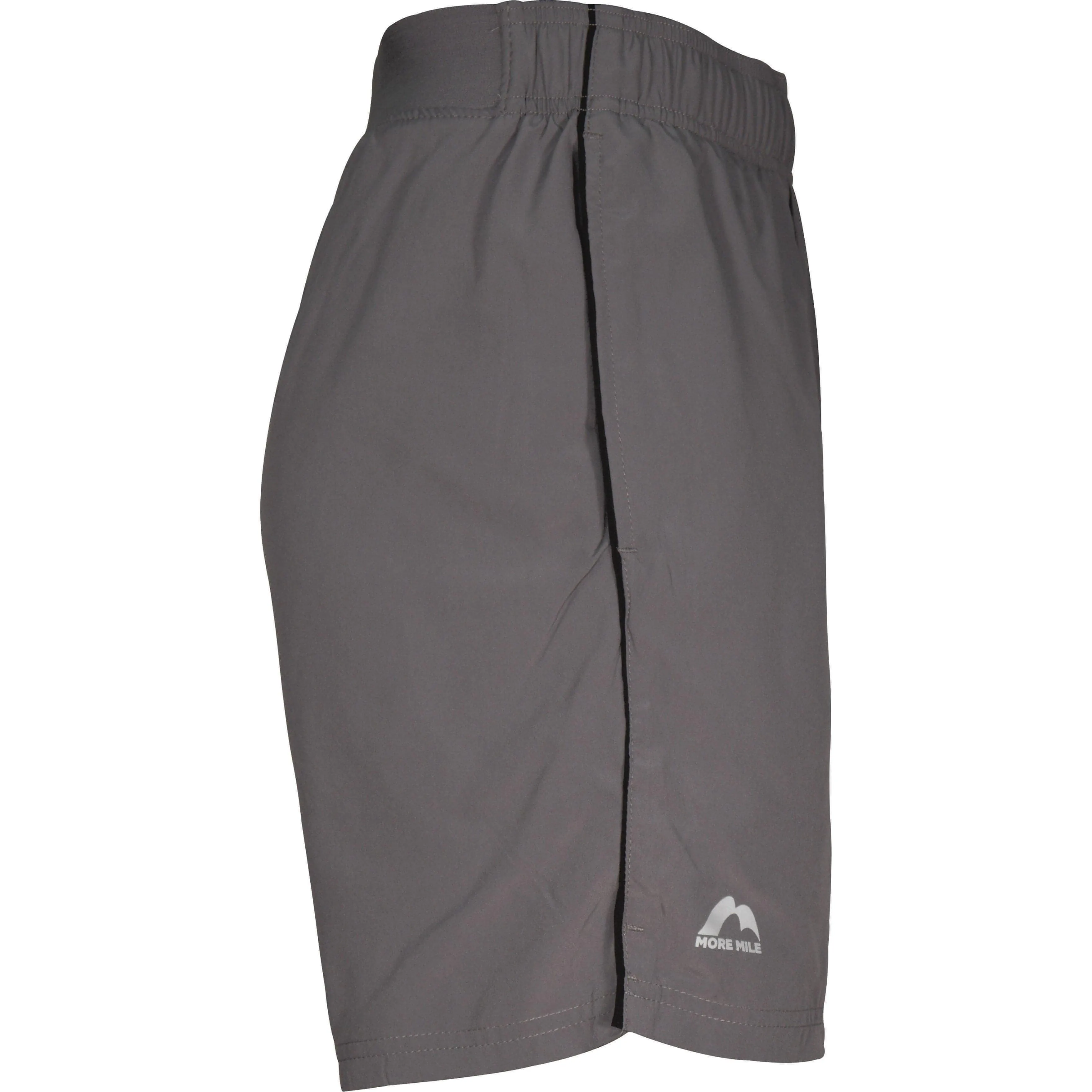 More Mile Action 7 Inch Mens Running Shorts - Grey Summer Fashion QuickAccessPockets