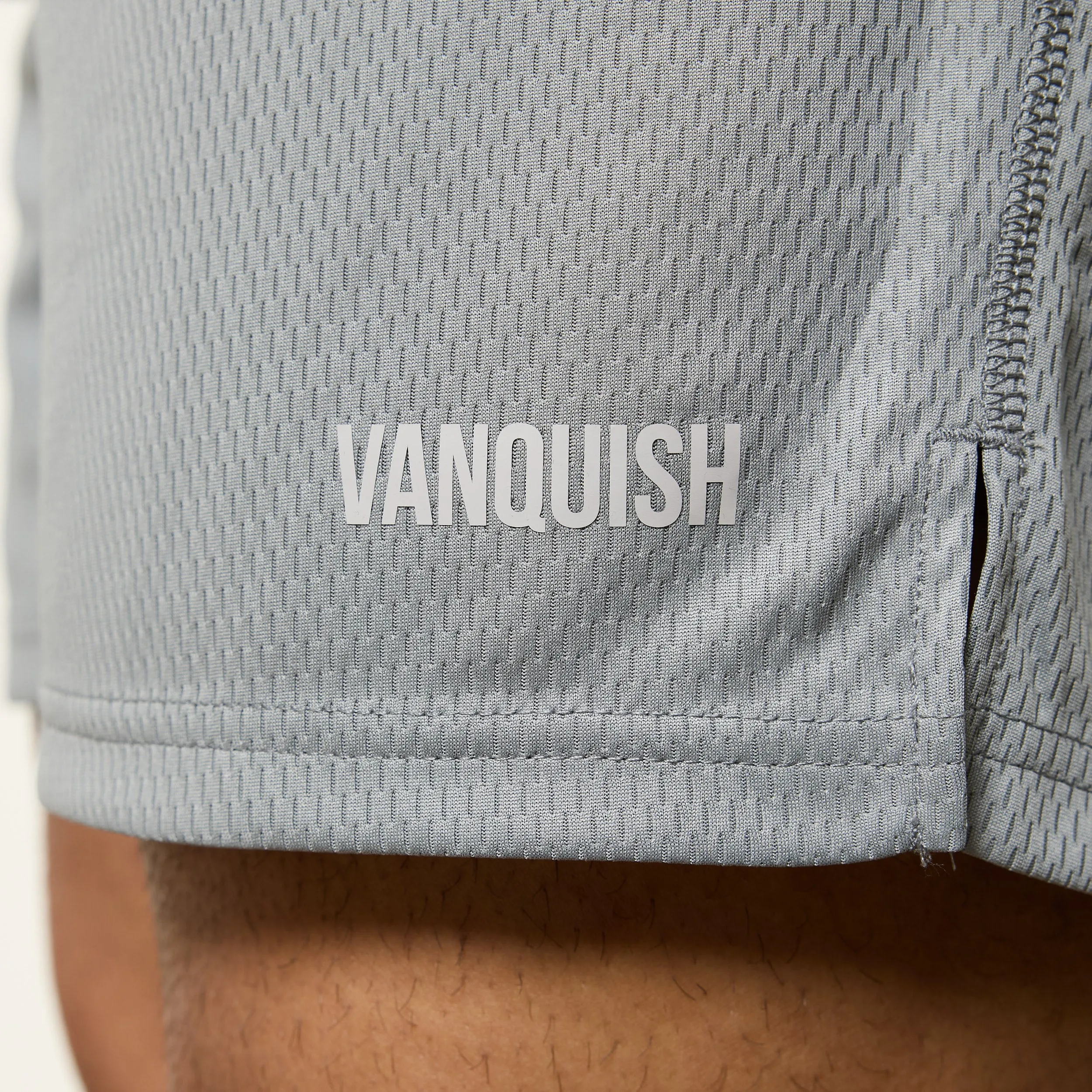 High Elasticity Blend SeamlessConstruction Vanquish Essential V2 Steel Grey Mesh Shorts