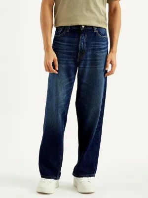 Men's 578 Dark Blue Loose Fit Mid Rise Jeans Simple Match