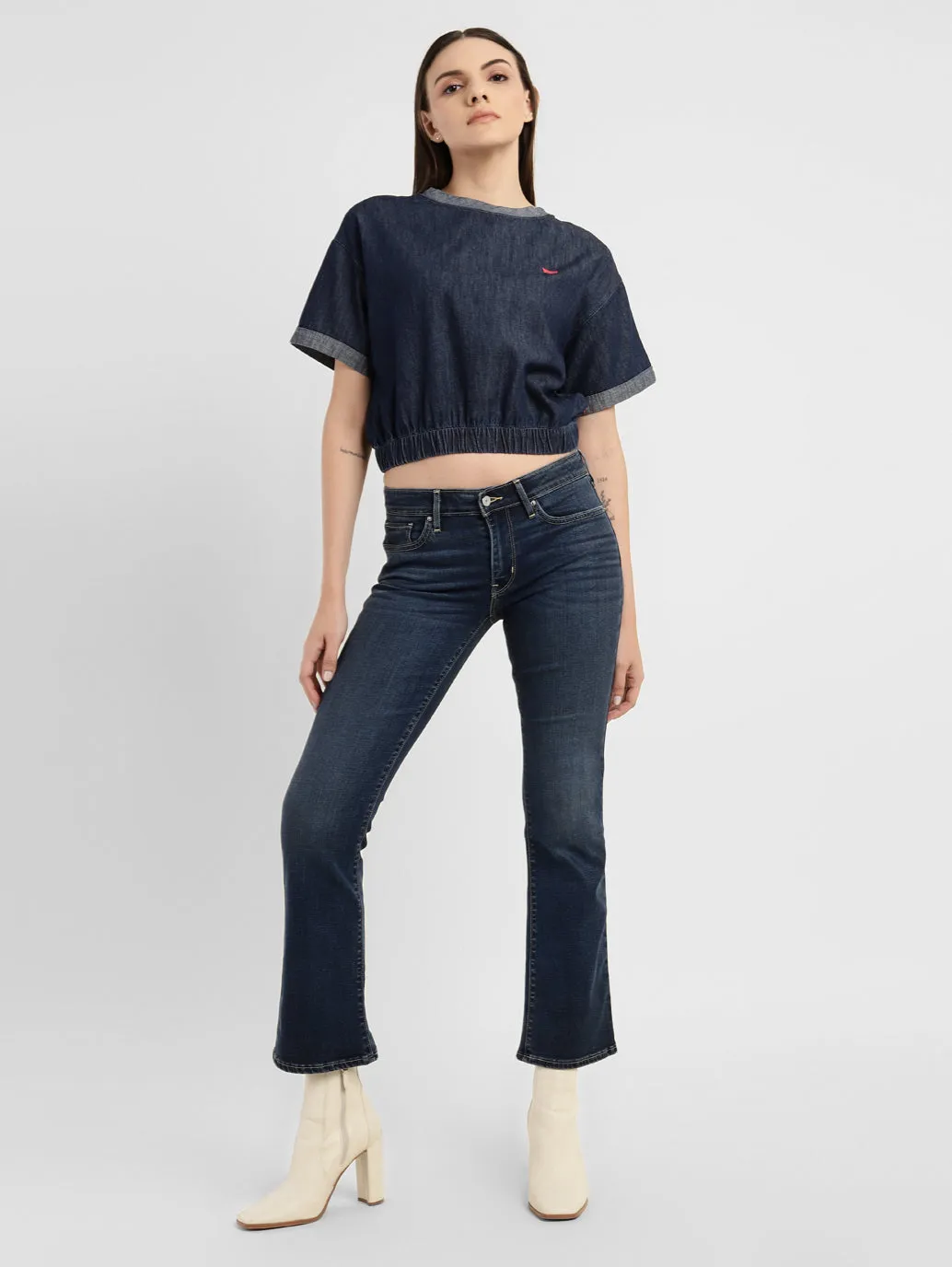 Mid Rise Structure Women's 715 Blue Flared Fit Mid Rise Jeans