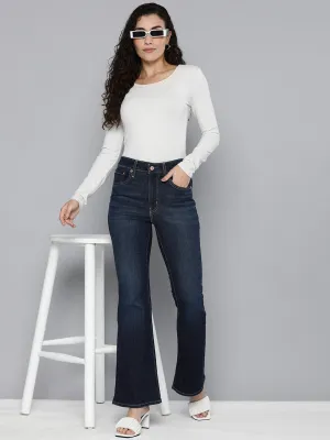 Chic Simplicity Women's 726 Blue Flared Fit High Rise Jeans
