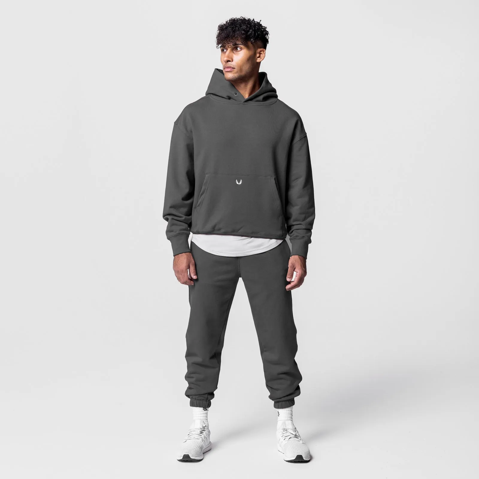 0648. Tech-Terry? Hoodie - Space Grey short sleeves