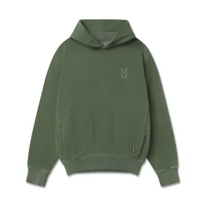 No Snag Zipper 0920. Tech Essential? Distressed Hoodie - Faded Olive