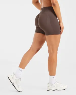 Soft Texture Adapt Seamless Shorts - Brown Sporty Design High Durability Weave