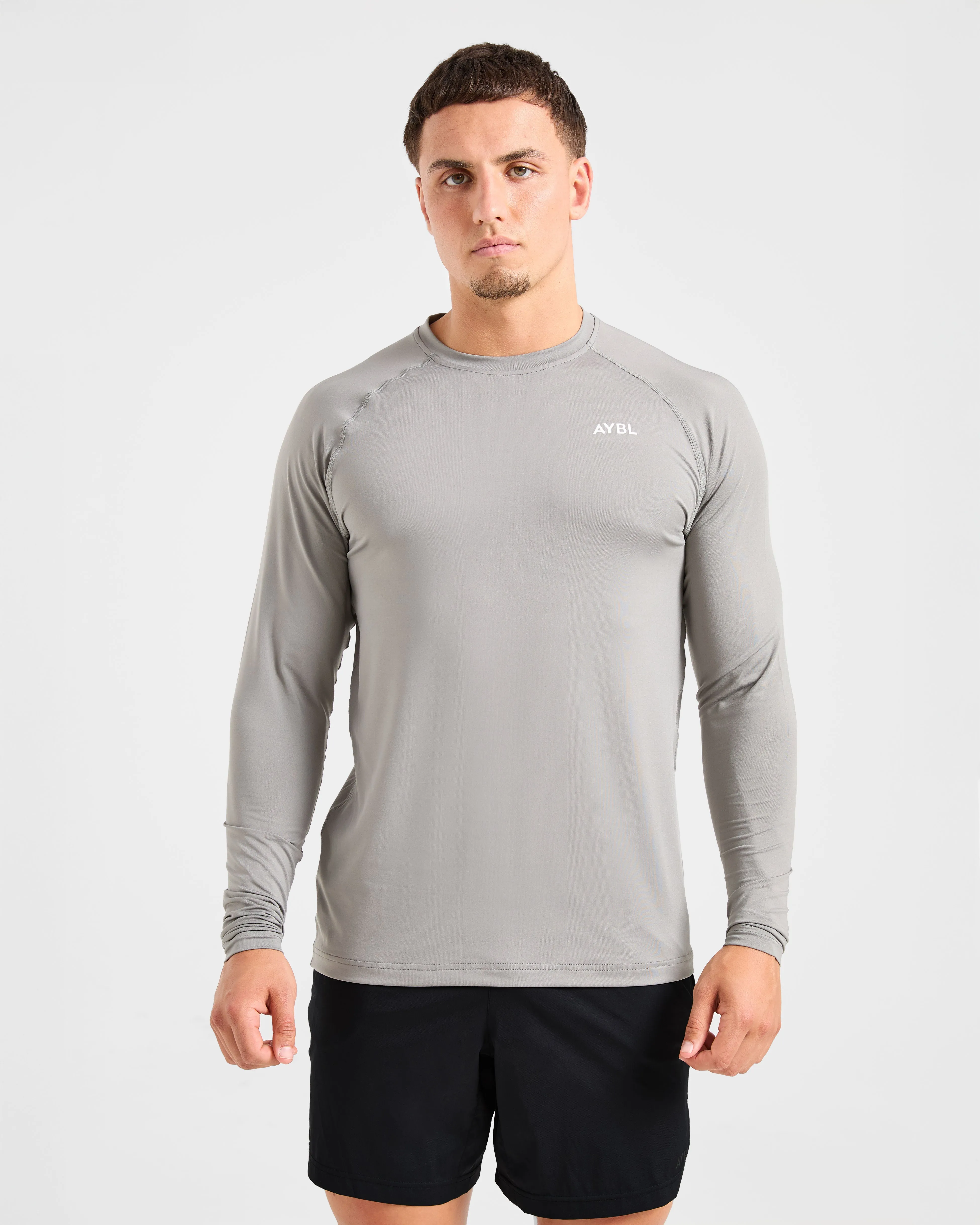 Moisture Management Technology Smooth Flatlock Stitching Essential Long Sleeve T Shirt - Olive Smoke