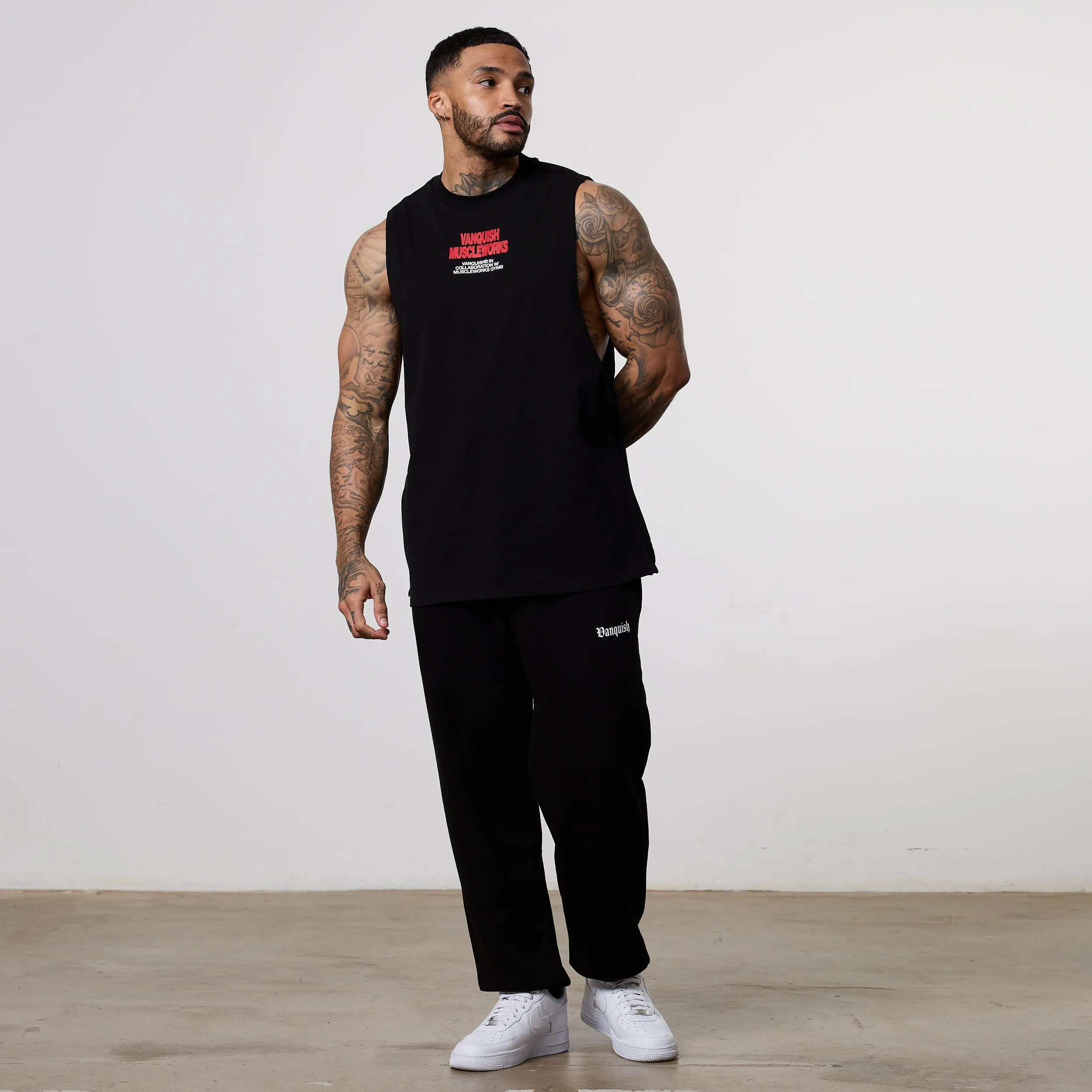 Vanquish x Muscleworks Black Sleeveless T-Shirt Air - defense - related