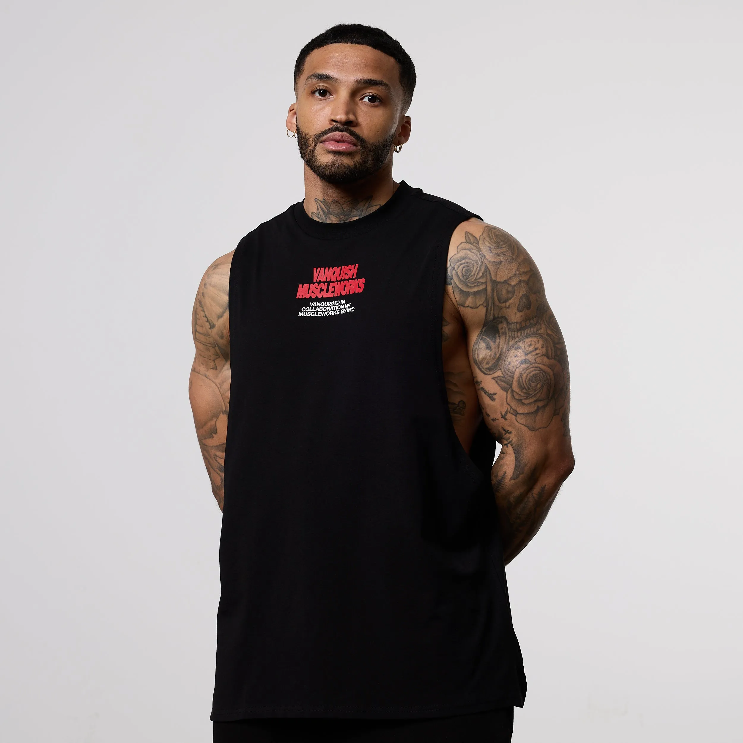 port Impact - resistant Vanquish x Muscleworks Black Sleeveless T-Shirt