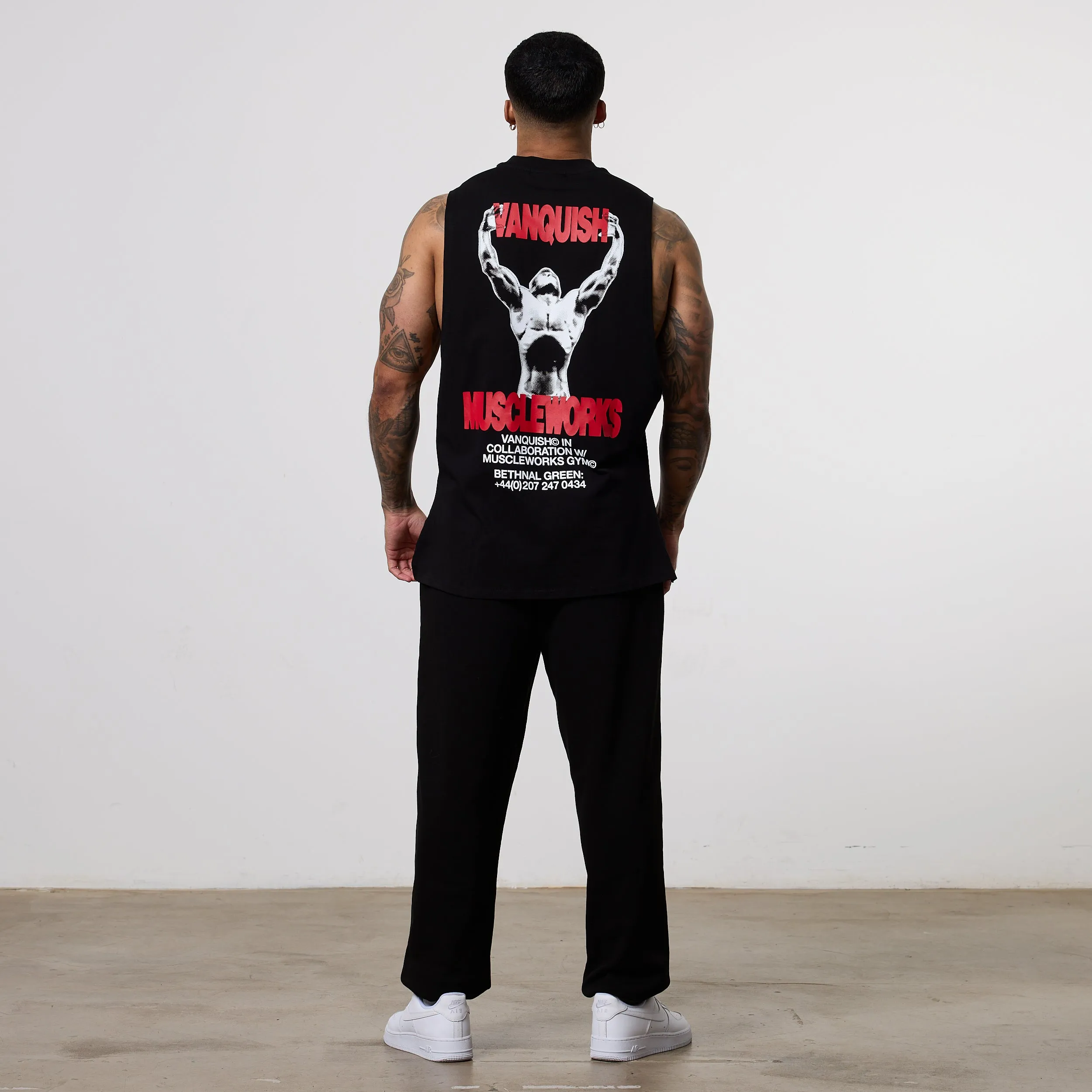 Vanquish x Muscleworks Black Sleeveless T-Shirt Anti Odor Material Stay Coolness
