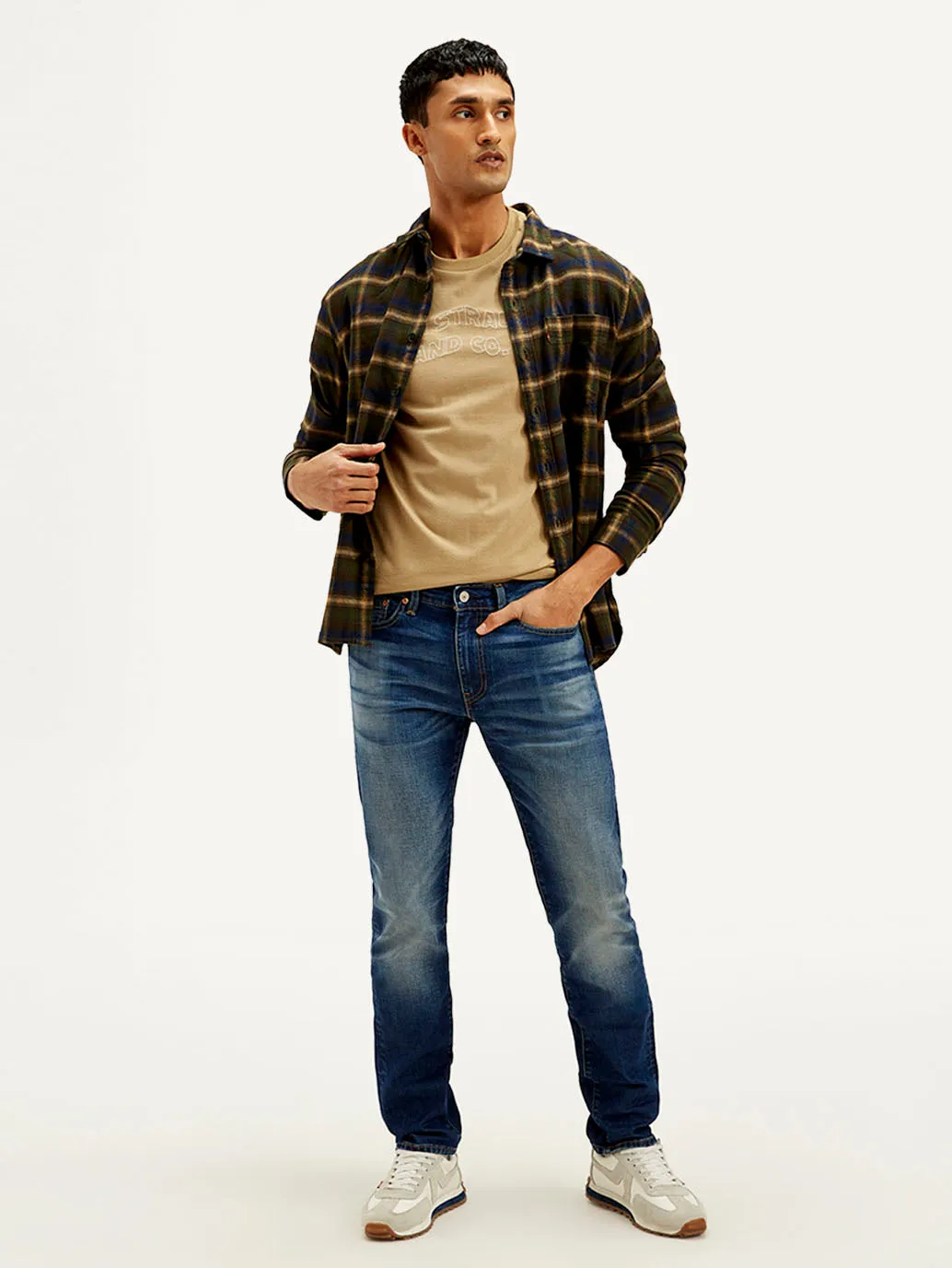 Light Touch Style Layer Men's 511 Dark Blue Slim Fit Mid Rise Jeans