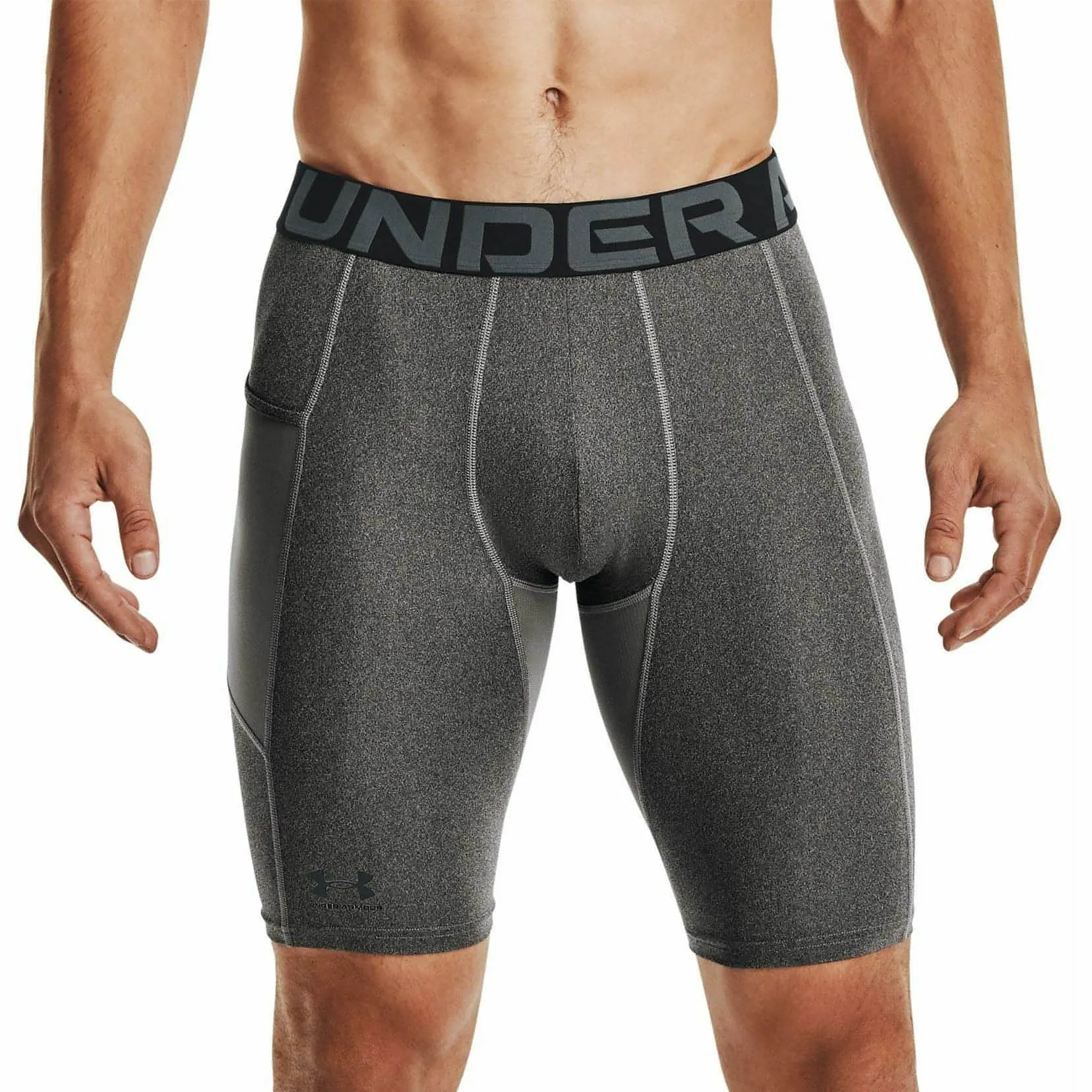 Under Armour HeatGear Pocket Long Mens Short Compression Tights - Grey NoChafeFinish Beach Vibes