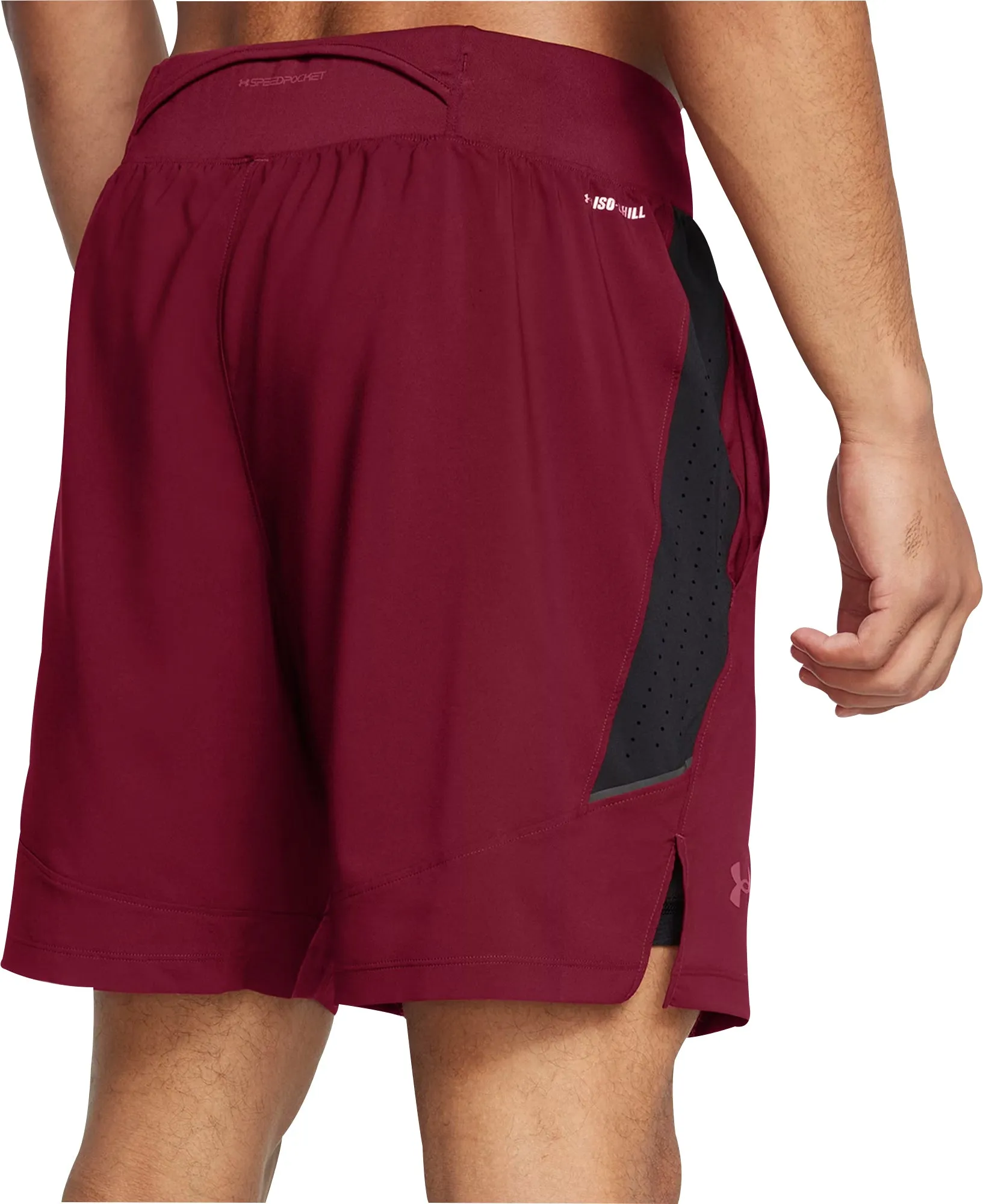 Under Armour Launch Elite 2 In 1 Mens Running Shorts - Red UPF Protection