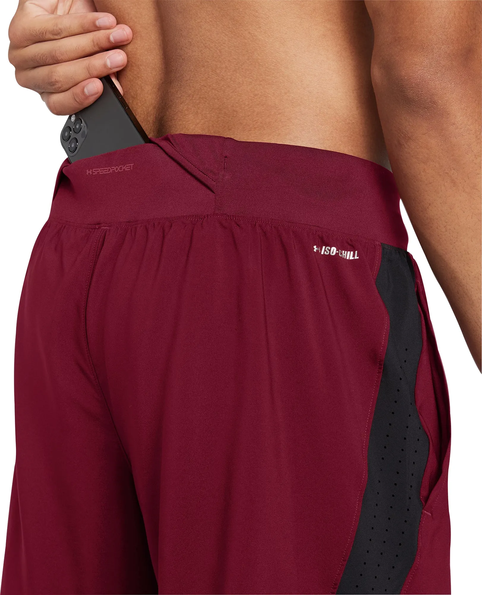 Abrasion Defying Knee Patches Under Armour Launch Elite 2 In 1 Mens Running Shorts - Red