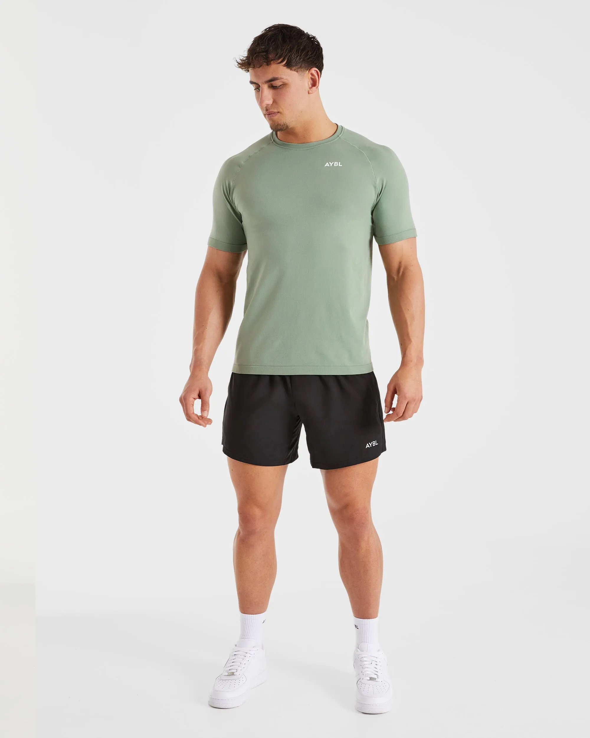 Easy Care Fabric School spirit Ascend Seamless T Shirt - Olive Green