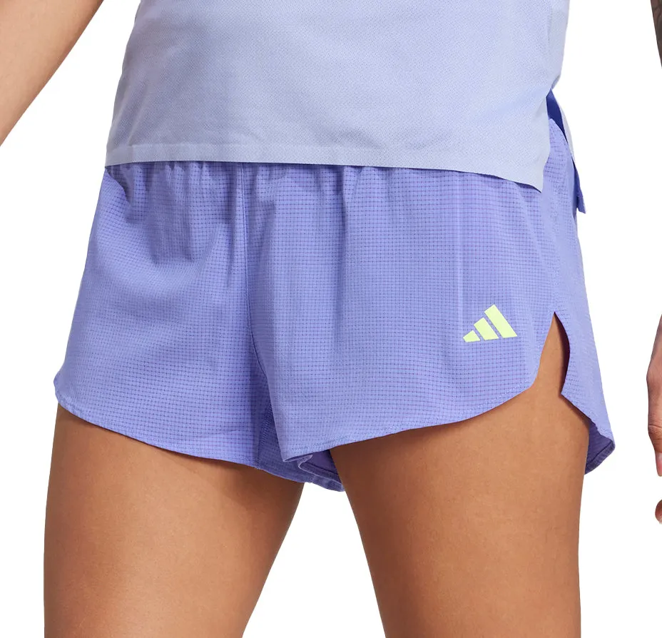 All Day Layered Panel Design adidas Adizero Gel Womens Running Shorts - Blue