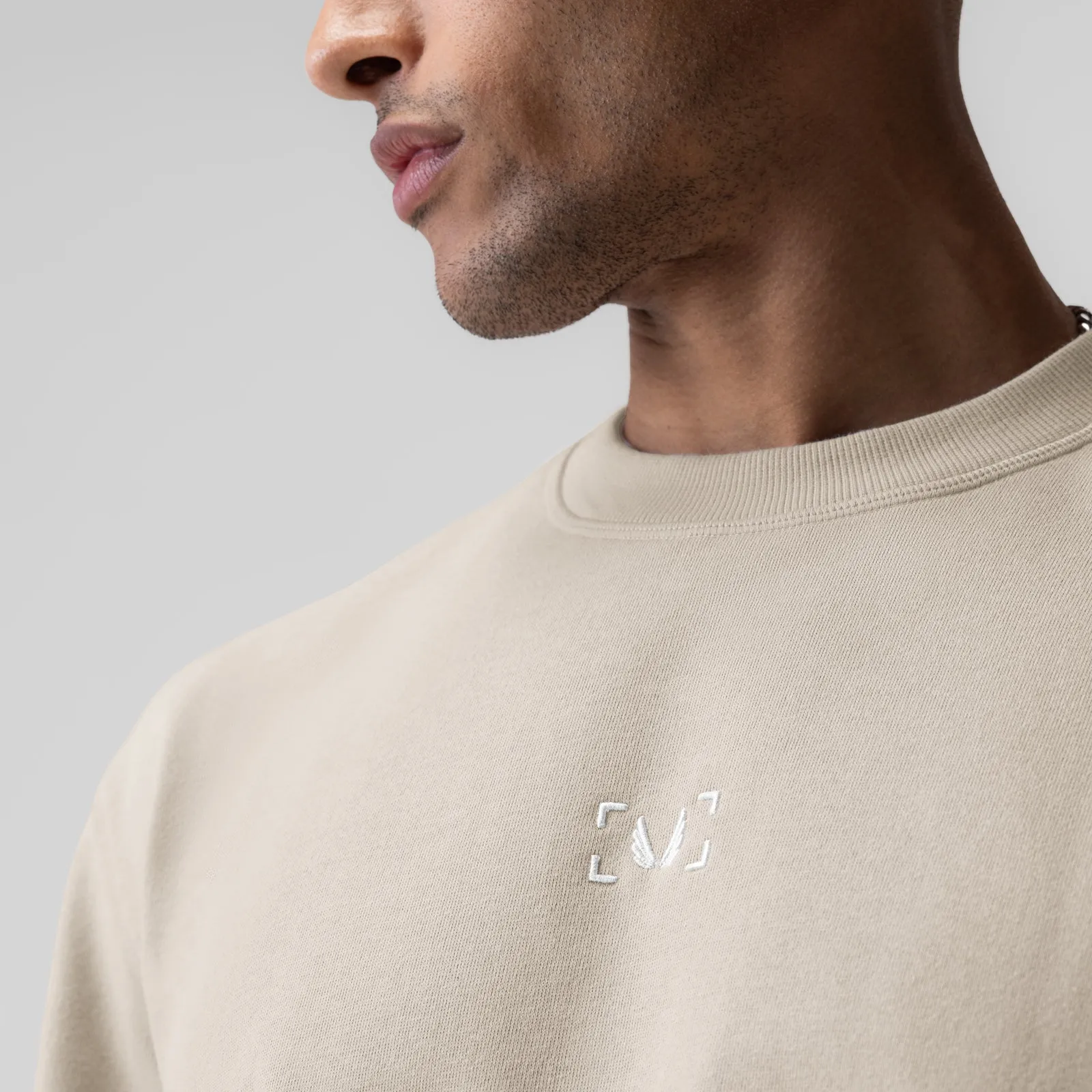 TaglessDesign Seasonal Comfort Style 1026. Herringbone Terry Oversized Cinch Tee - Chai